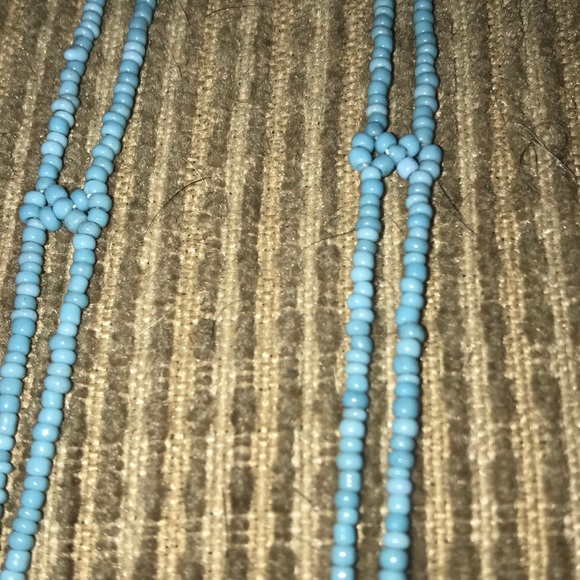 Vintage Handmade Long Double Strand Medallion Glass Bead Necklace - Picture 4 of 7